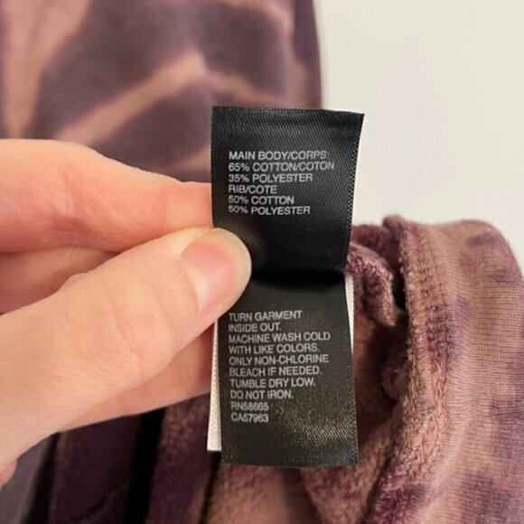 ZELLA Cali Tie Dye Cotton Blend Sweatshirt Dress Purple Mauve ish Long Sleeve L - Picture 9 of 12